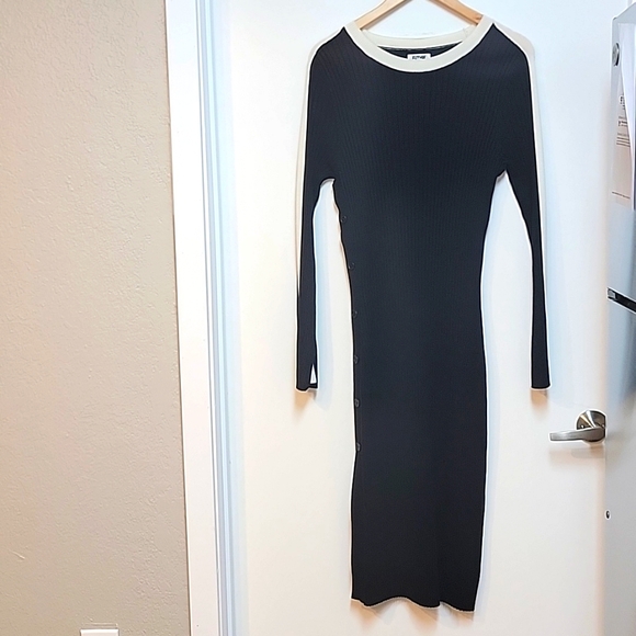 🔖FINAL SALE | FC Kahlana Barfield Brown Black & Ivory Knit Dress - Picture 2 of 10